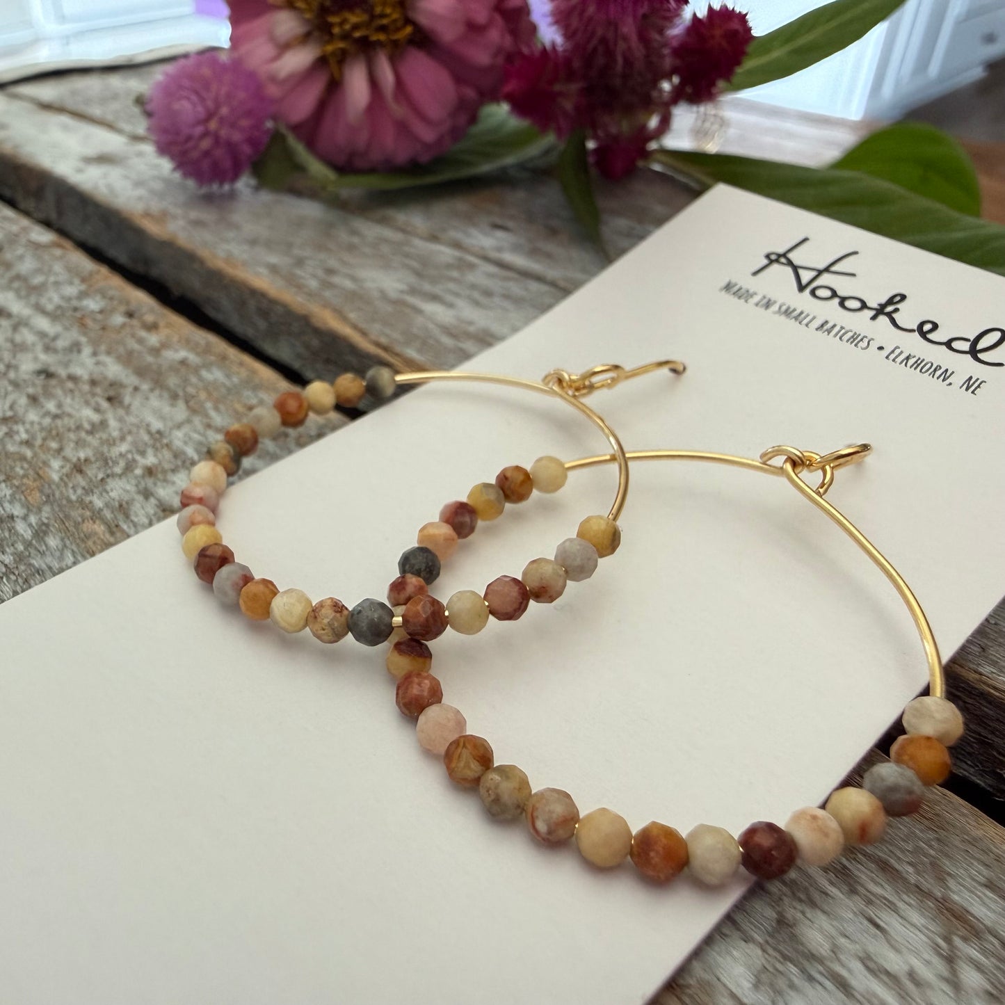Beaded Hoop Earrings - Harvest