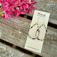 Beaded Teardrop Earrings - Black Tie - Medium