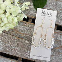 Beaded Boho Oval Hoop Earrings - Daisy