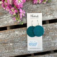 Round Rattan Earrings - Waterproof, Pool Ready