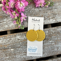 Round Rattan Earrings - Waterproof, Pool Ready