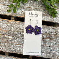 Flower Dangle Earrings in Iris