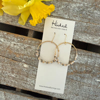 Beaded Wrap Hoop Earrings - Classy Neutrals