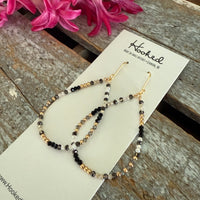 Beaded Teardrop Earrings - Black Tie - Medium