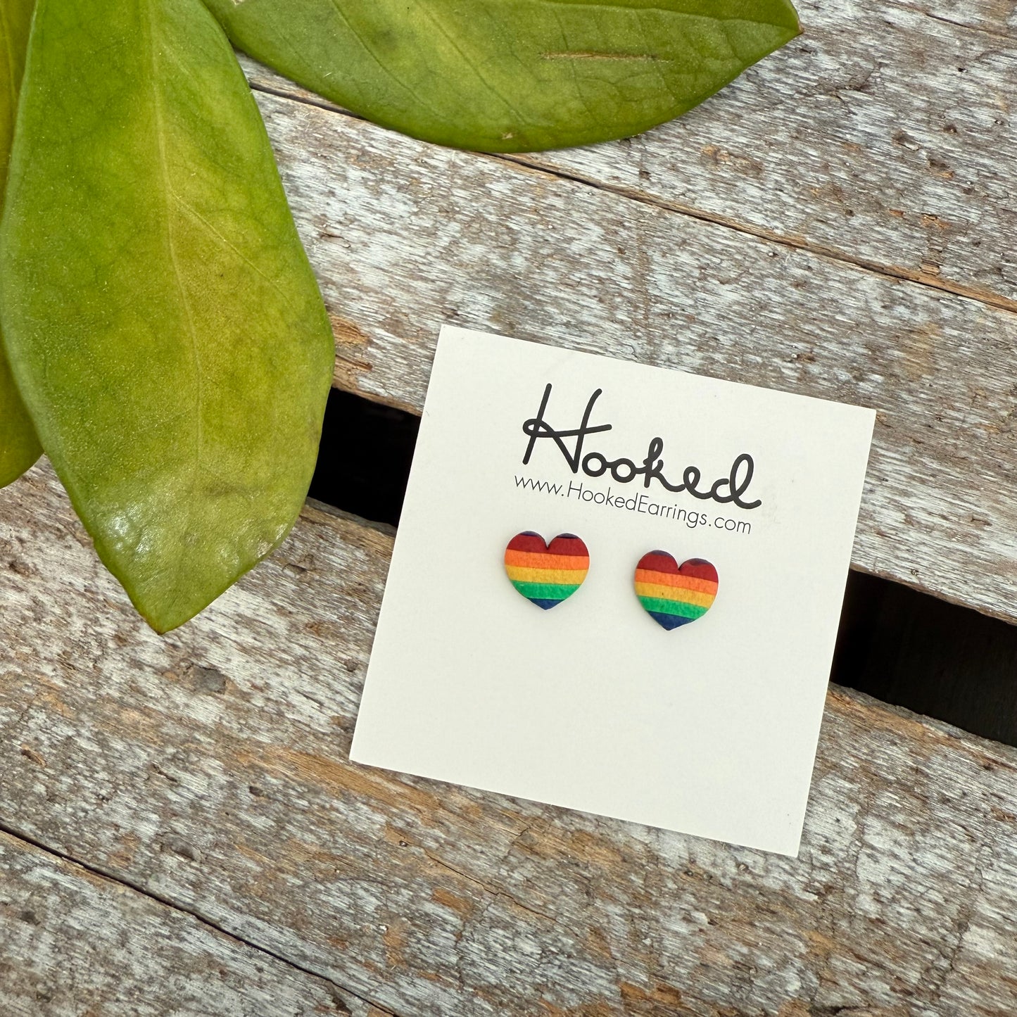 Rainbow Heart Stud Earrings