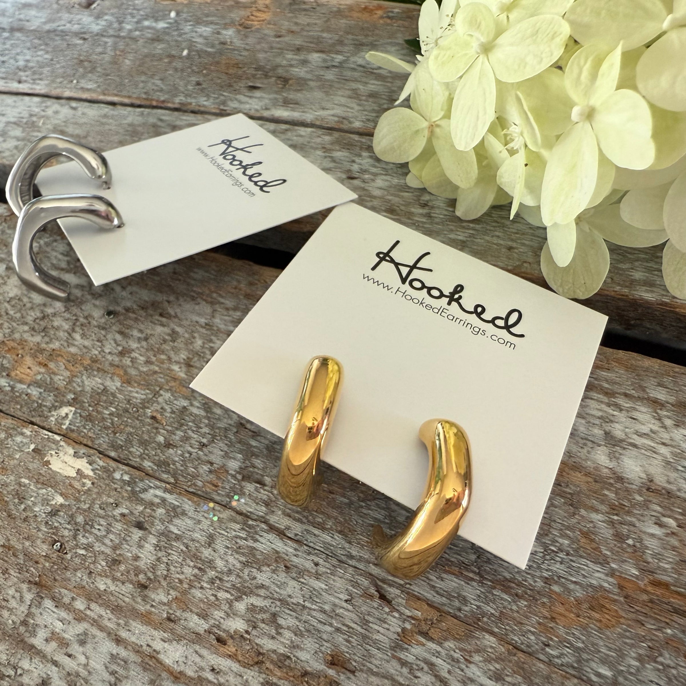 Chunky Hoop Earrings - Silver