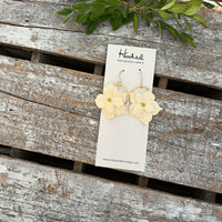 Floral Hoop Earrings in Ivory - Two Sizes