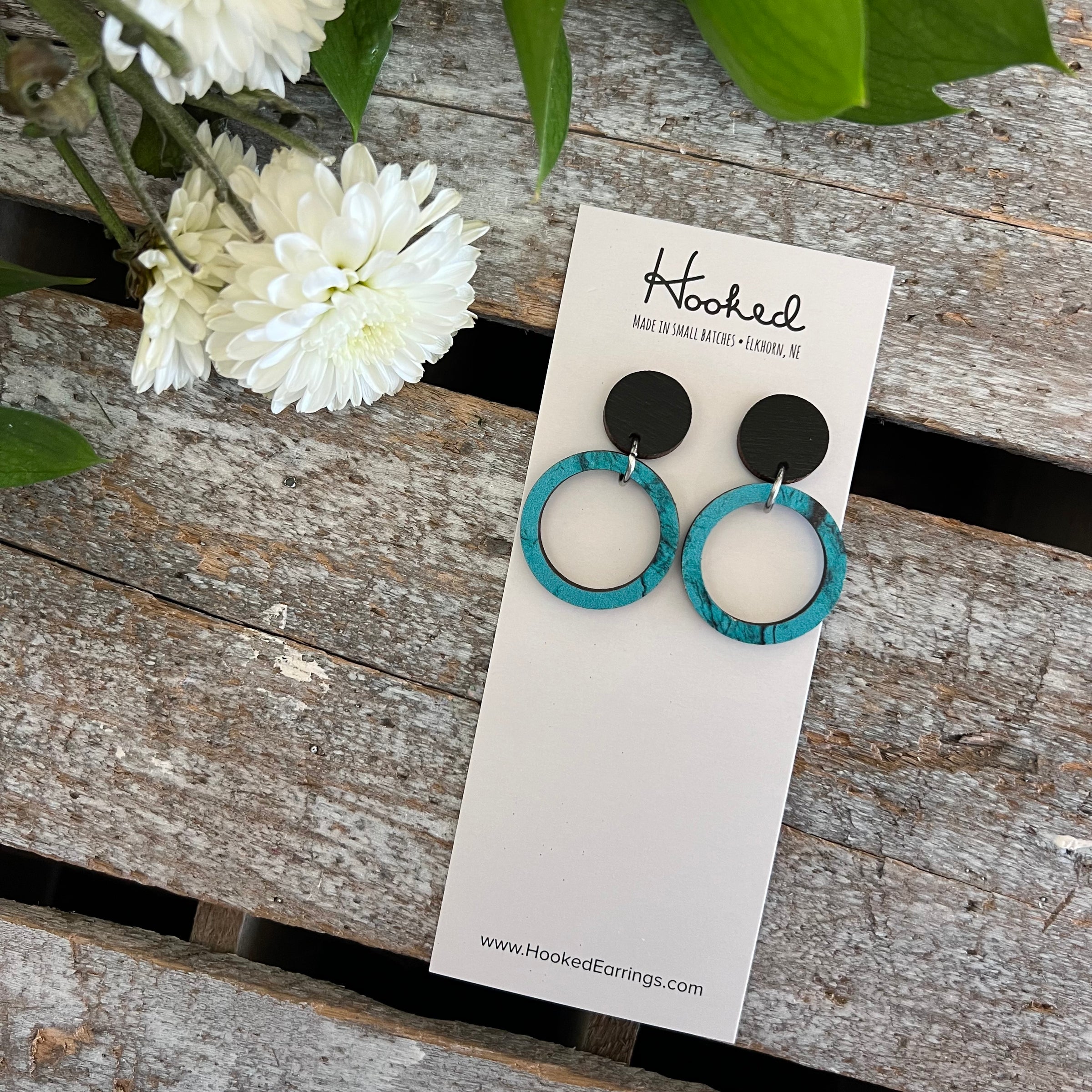 Marbled Turquoise Suspended Stack Earrings