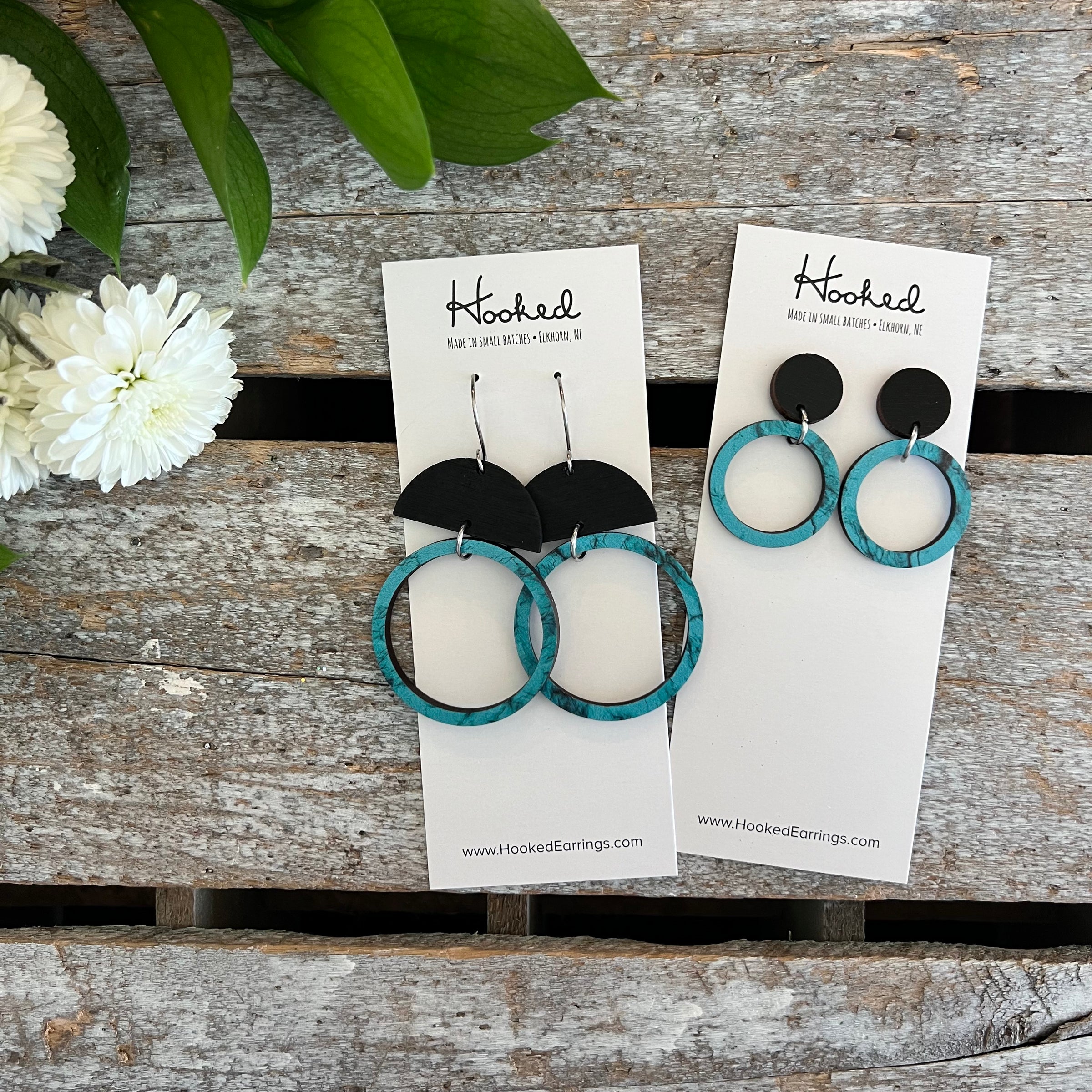 Marbled Turquoise Suspended Stack Earrings