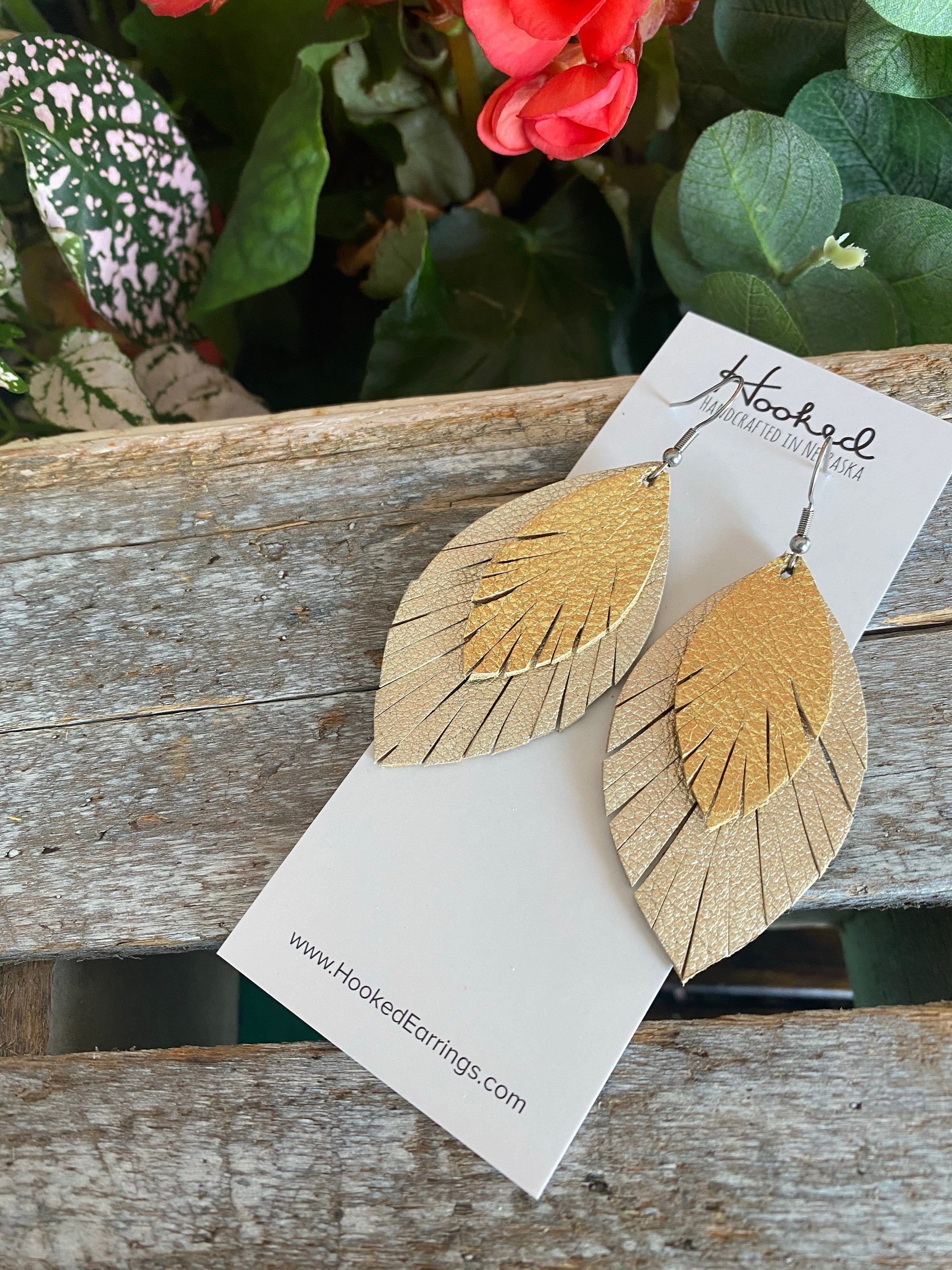 Gold and Champagne Layered Fringe Petals - Large