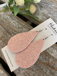 Beautiful Blush Glitter Teardrops - Large