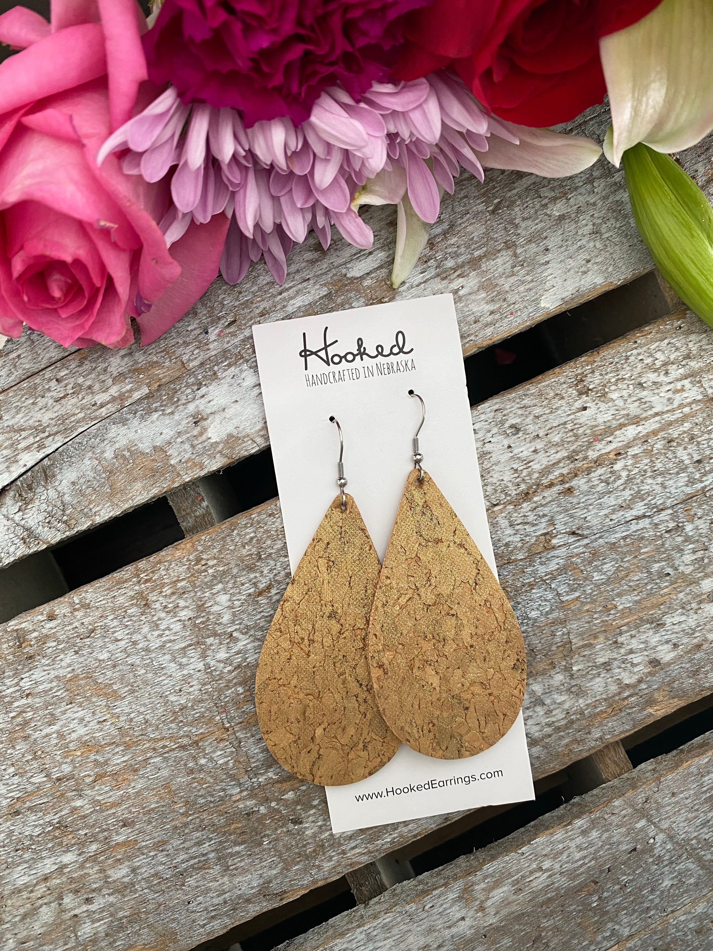 Gilded Cork Teardrops - Large