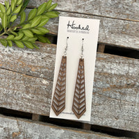 Split Chevron Wooden Deluxe Cutout Earrings - Large