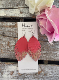 Glitter Dipped Glowing Coral Fringe Petals - Large