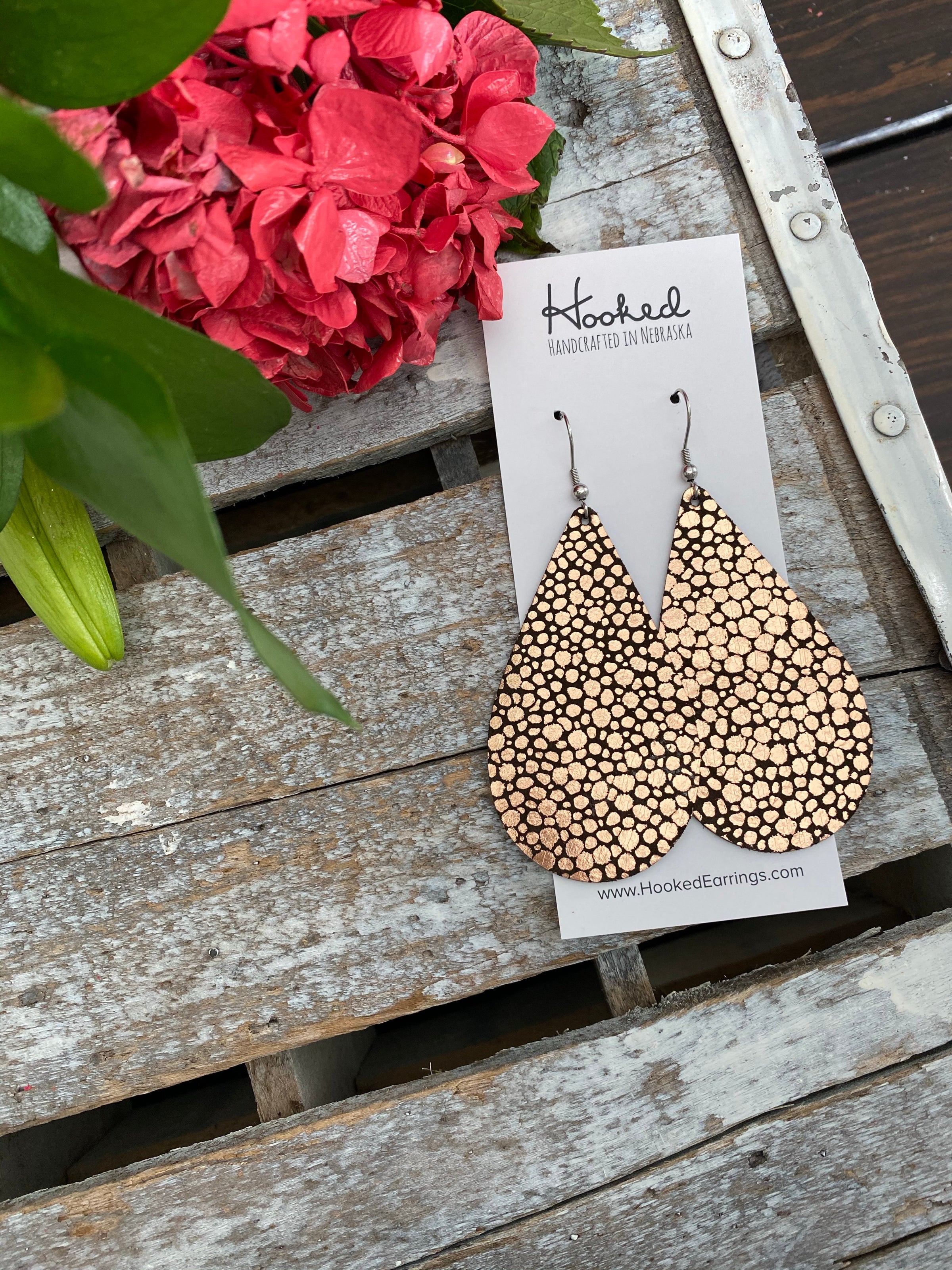 Bronze Speckle Teardrops - Large