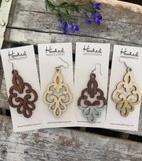 Wooden Deluxe Cutout Earrings - Large/XL Filigree