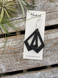 Wooden Cutout Earrings - Medium/Large Diamond