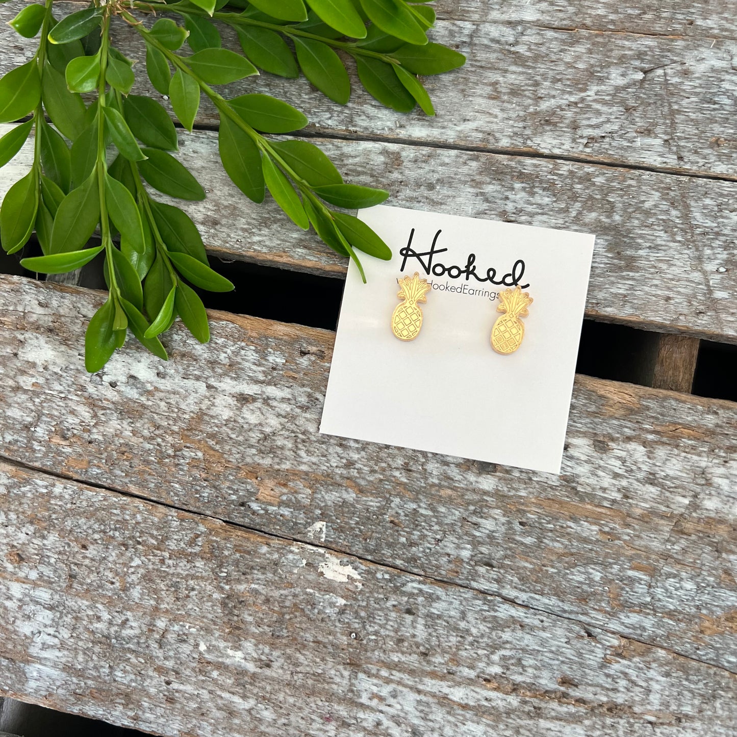 Etched Pineapple Studs