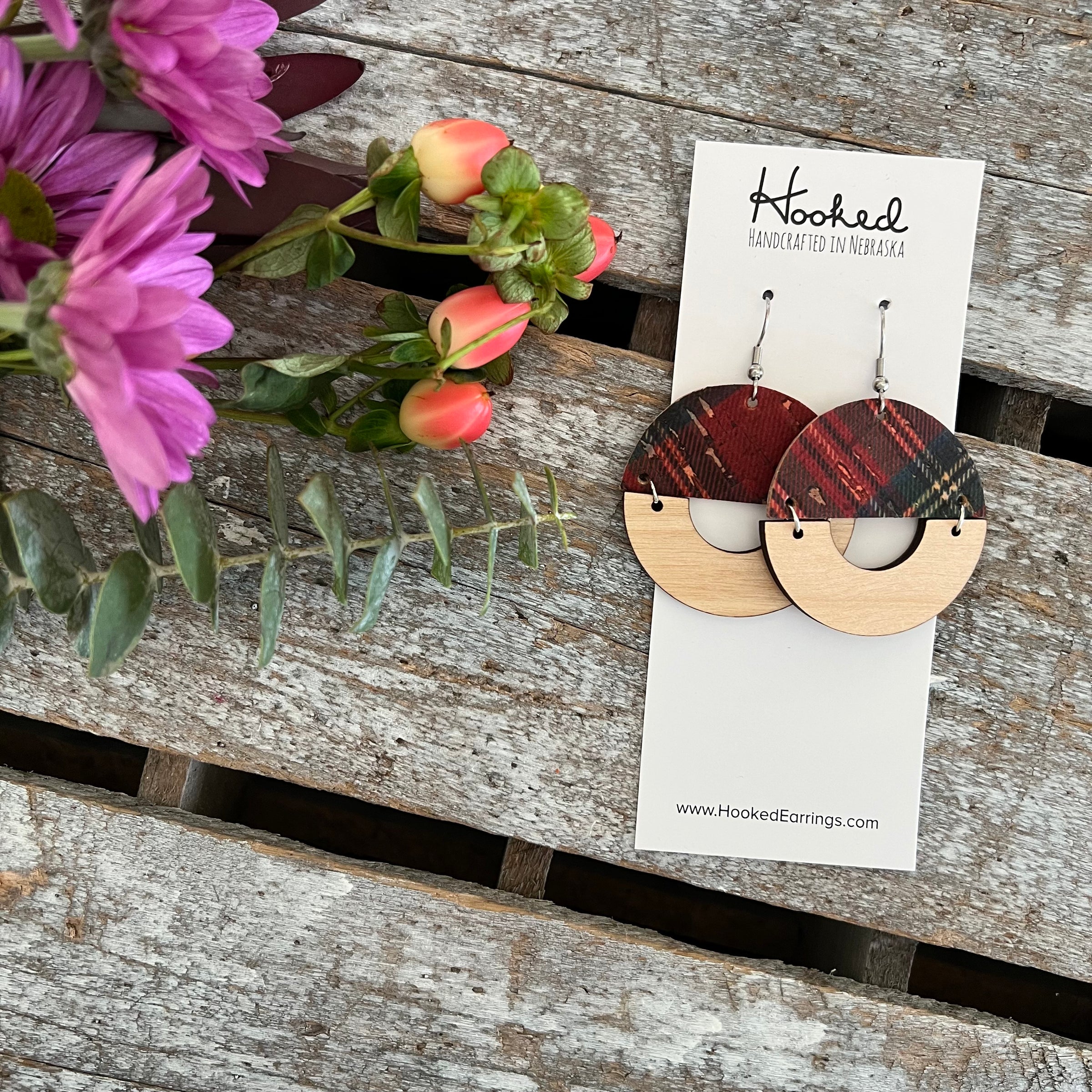 Scottish Plaid Half Hoops