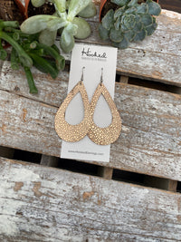 Rose Gold Shimmer Teardrop Cutouts - Large