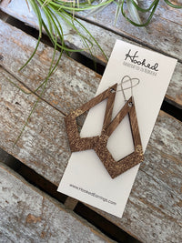Wooden Cutout Earrings - Medium/Large Diamond
