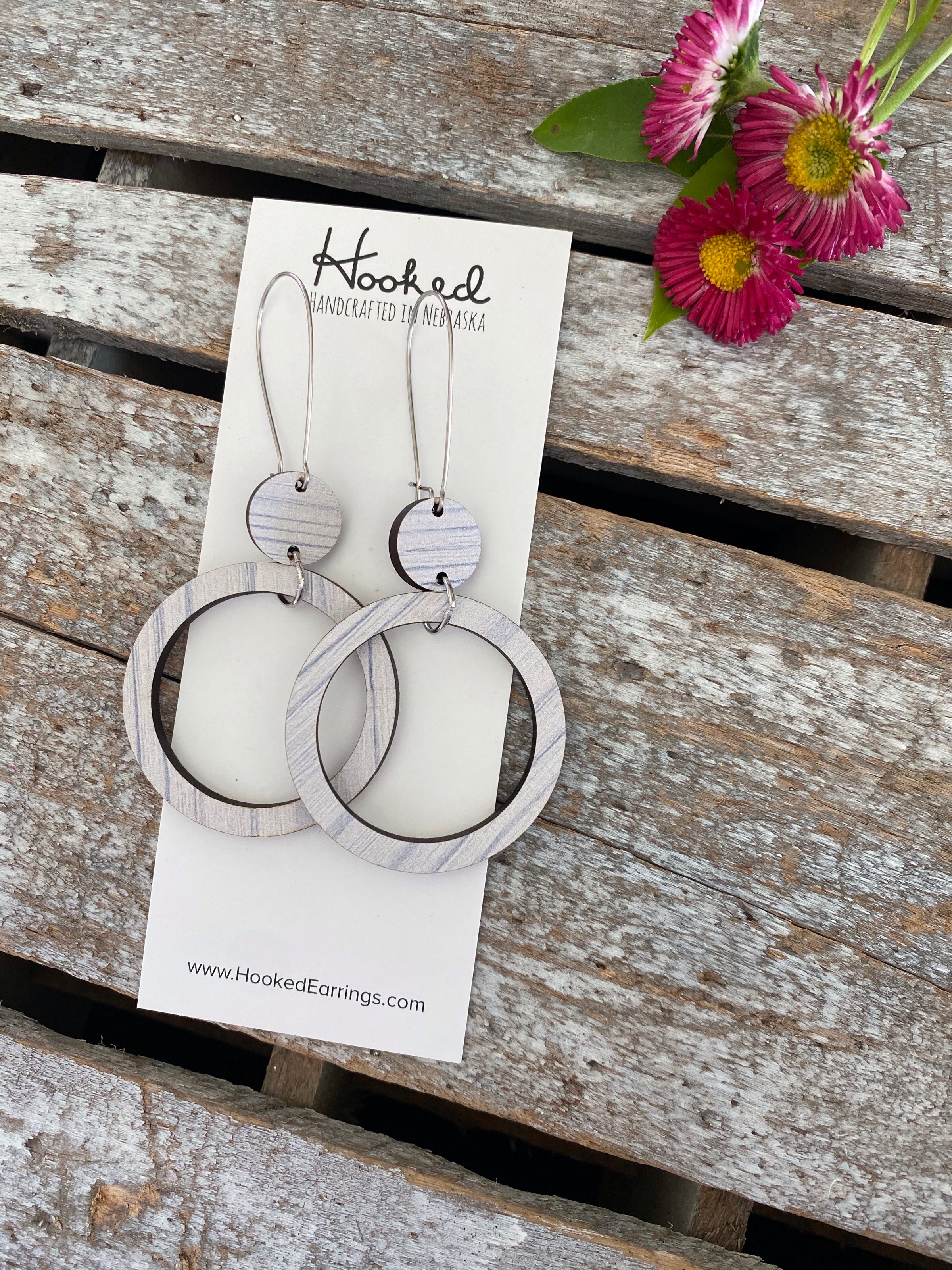 Whitewashed Wood Suspended Stacks - Large