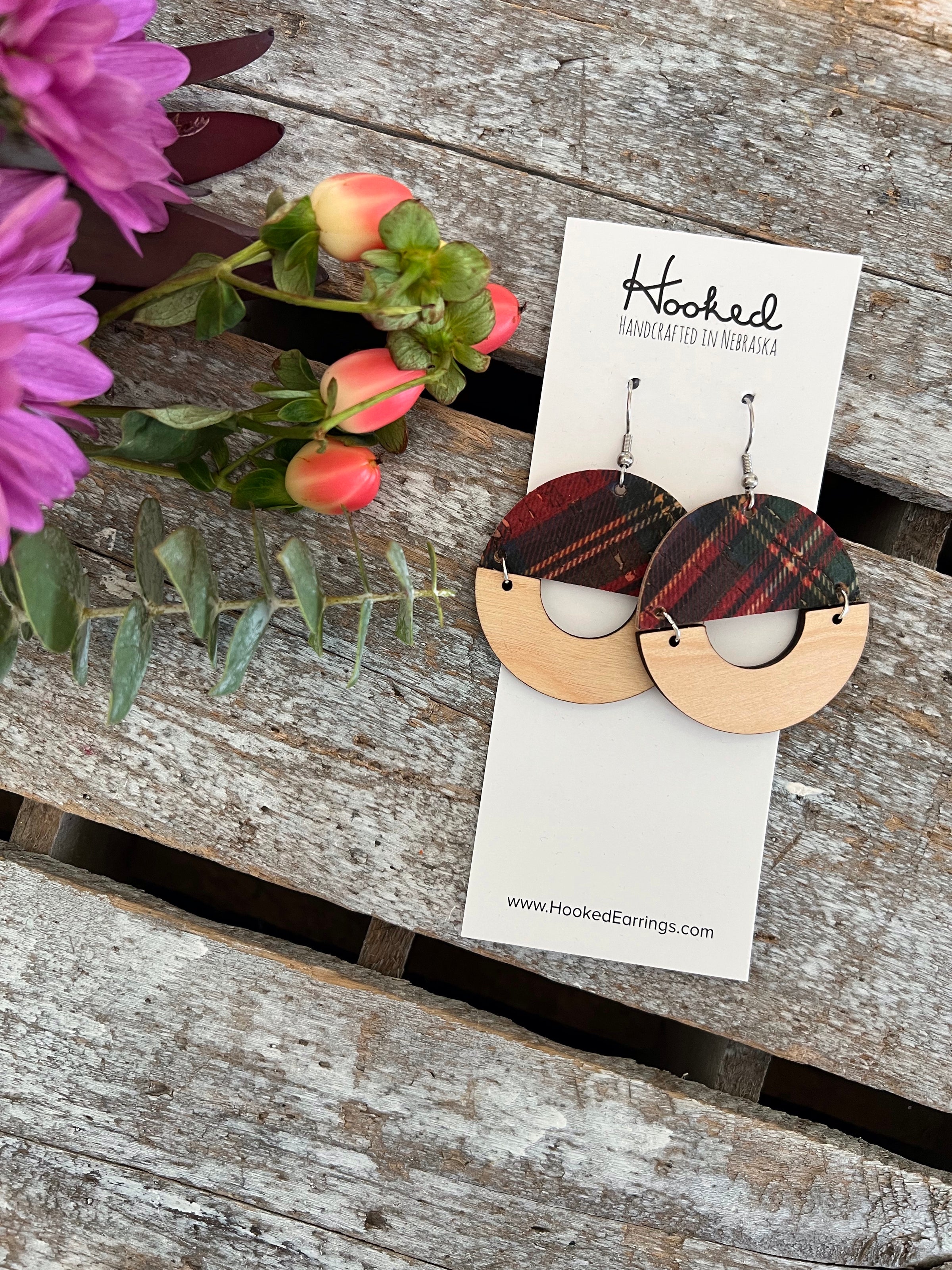 Scottish Plaid Half Hoops