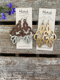 Wooden Deluxe Cutout Earrings - Large/XL Filigree