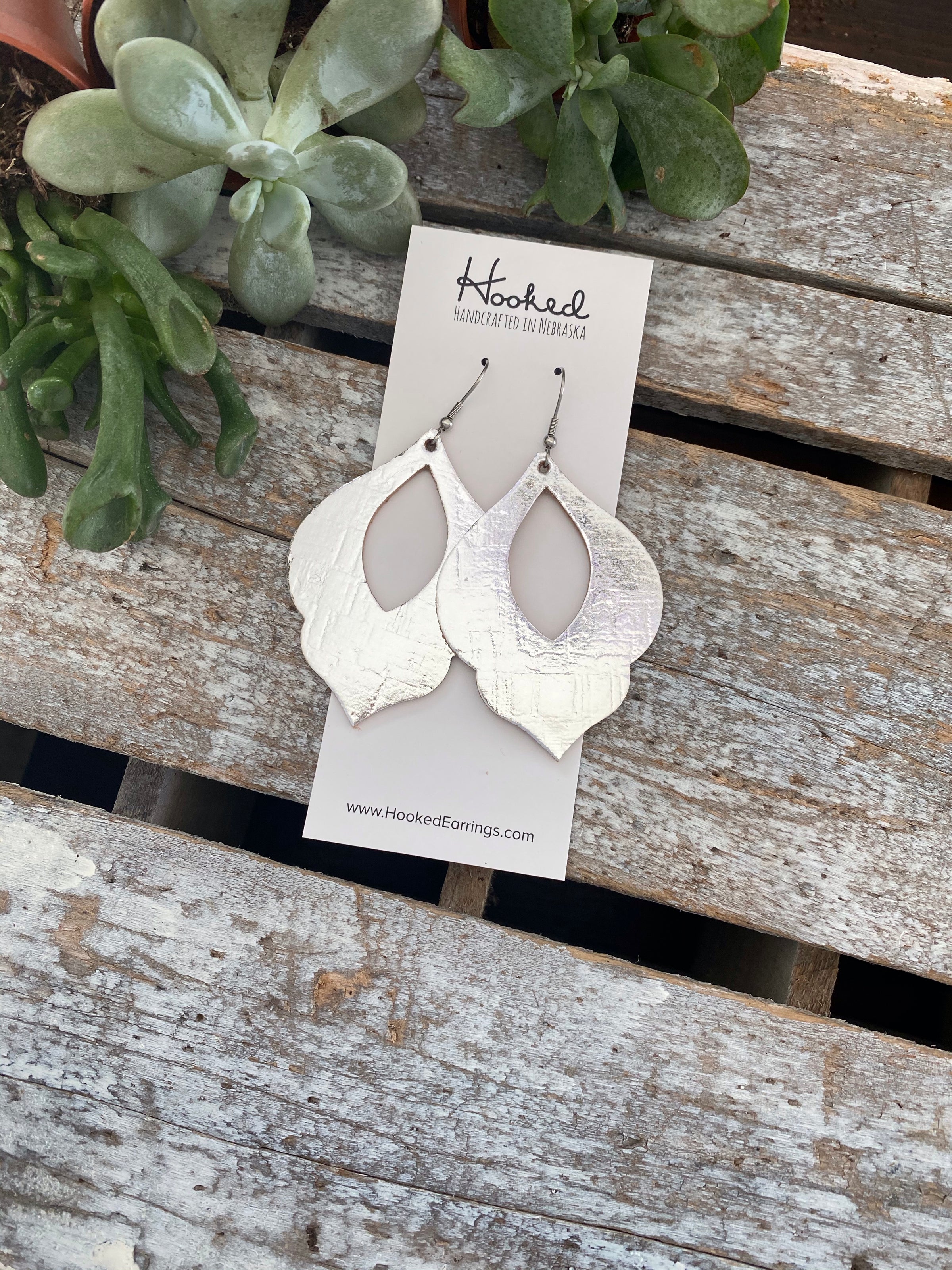 Mirrored Silver Orchids - Large