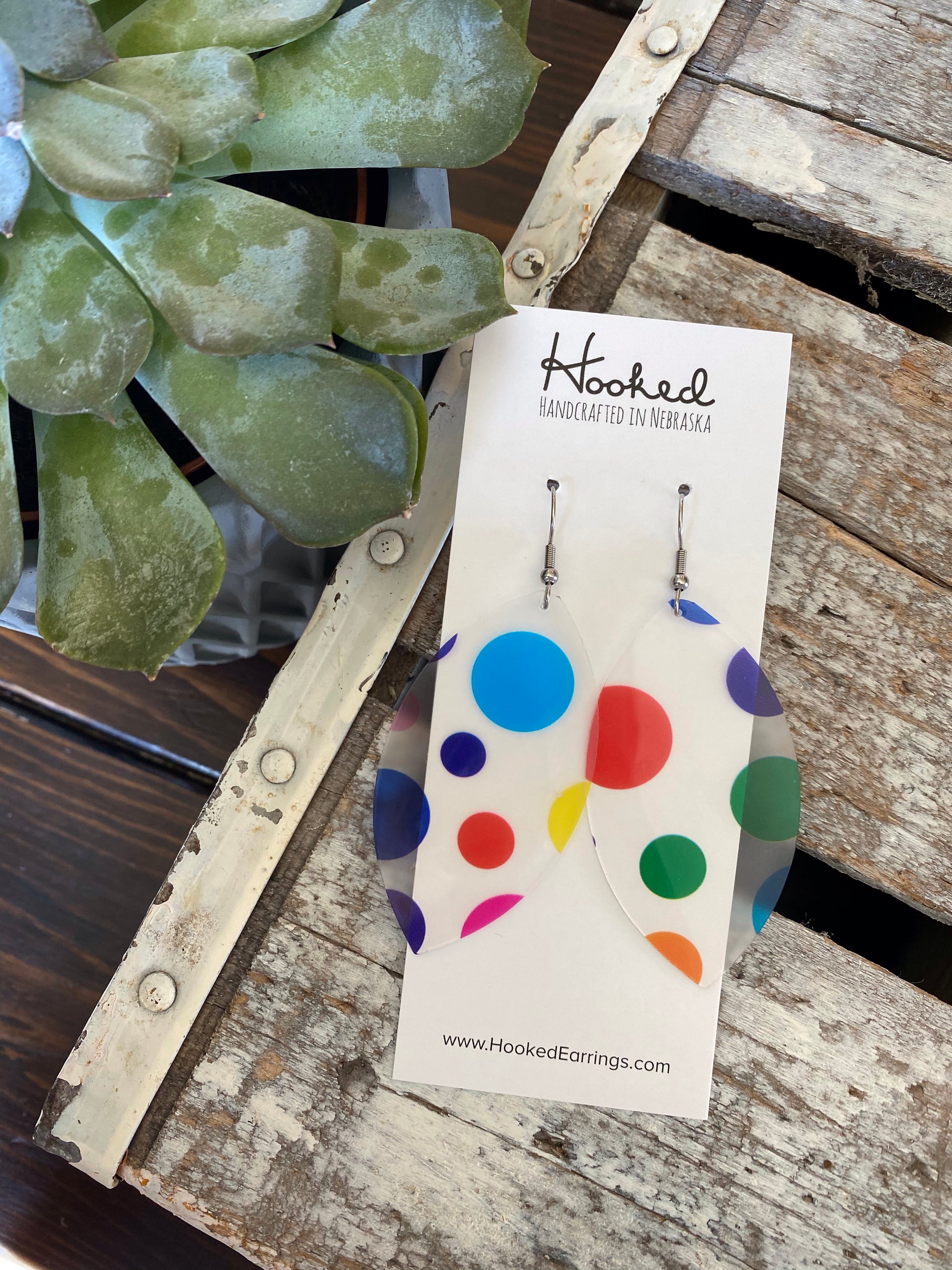 Clearly Rainbow Dot Pool Earrings