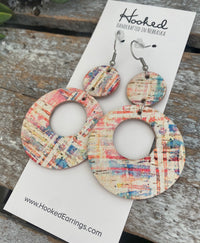 Watercolor Tweed Stacked Circle Cutouts