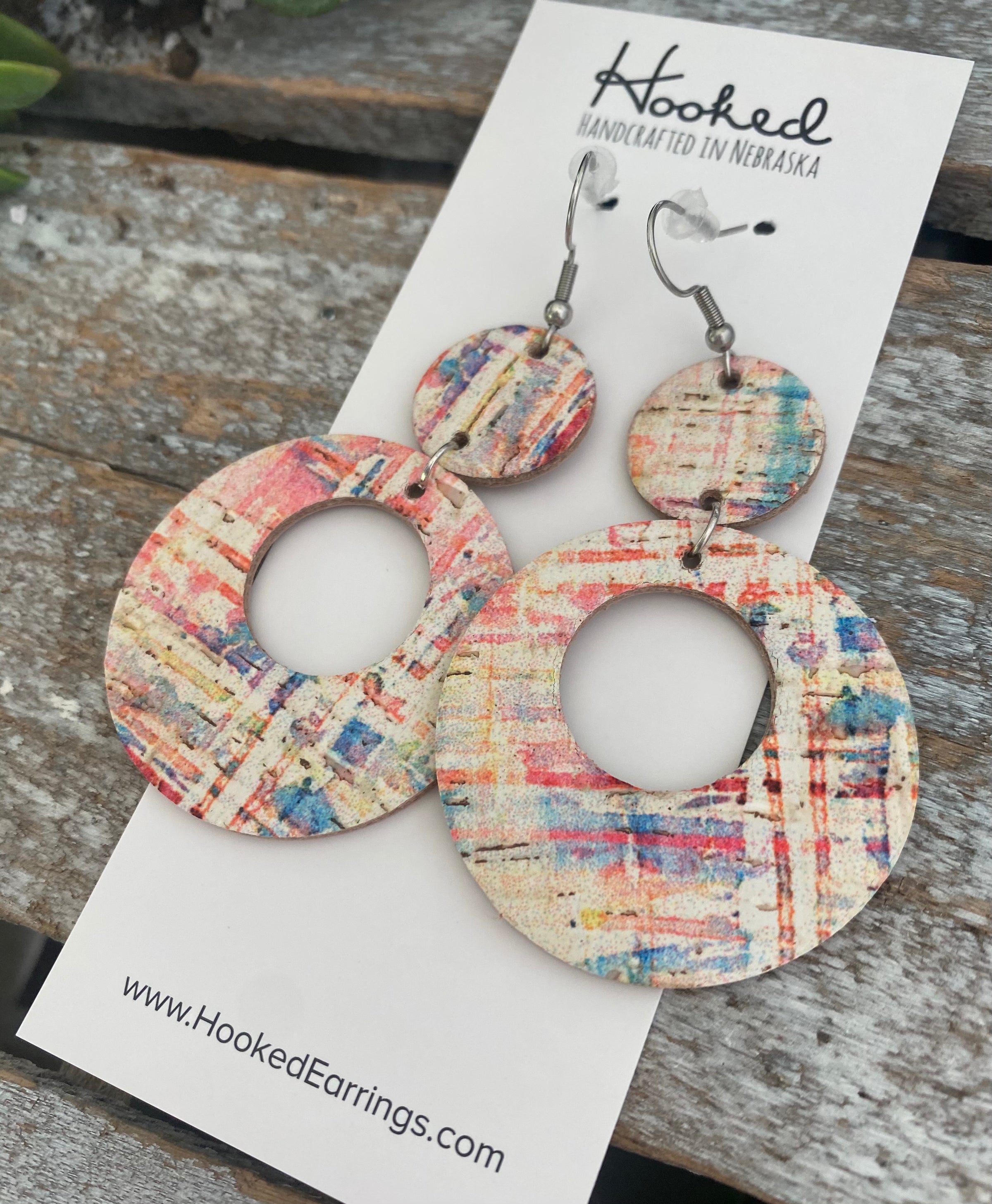 Watercolor Tweed Stacked Circle Cutouts
