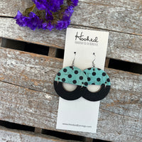 Turquoise Dot Half Hoops