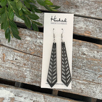 Split Chevron Wooden Deluxe Cutout Earrings - Large