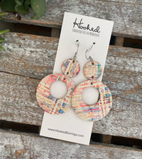 Watercolor Tweed Stacked Circle Cutouts