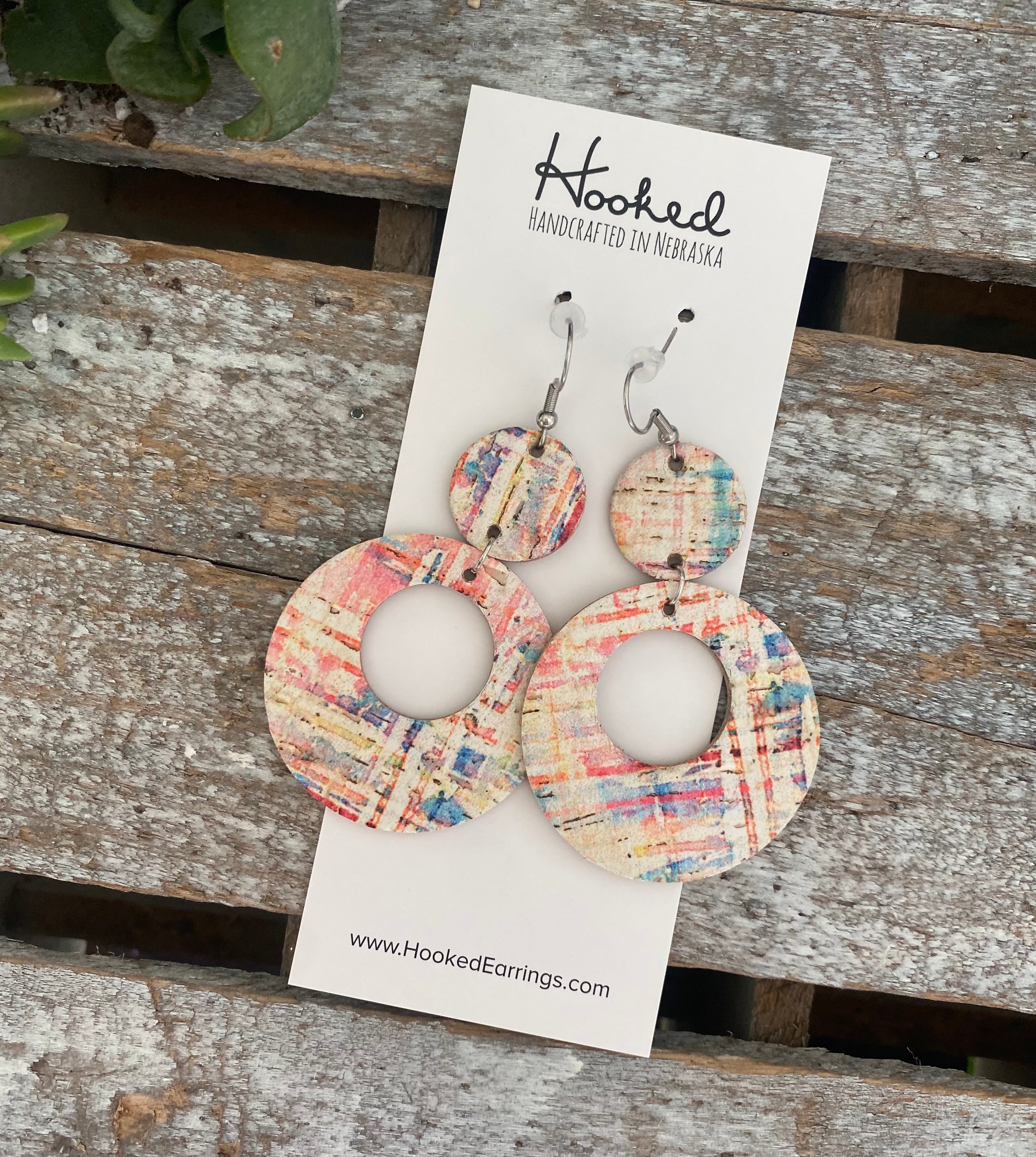 Watercolor Tweed Stacked Circle Cutouts