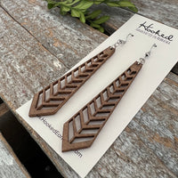 Split Chevron Wooden Deluxe Cutout Earrings - Large