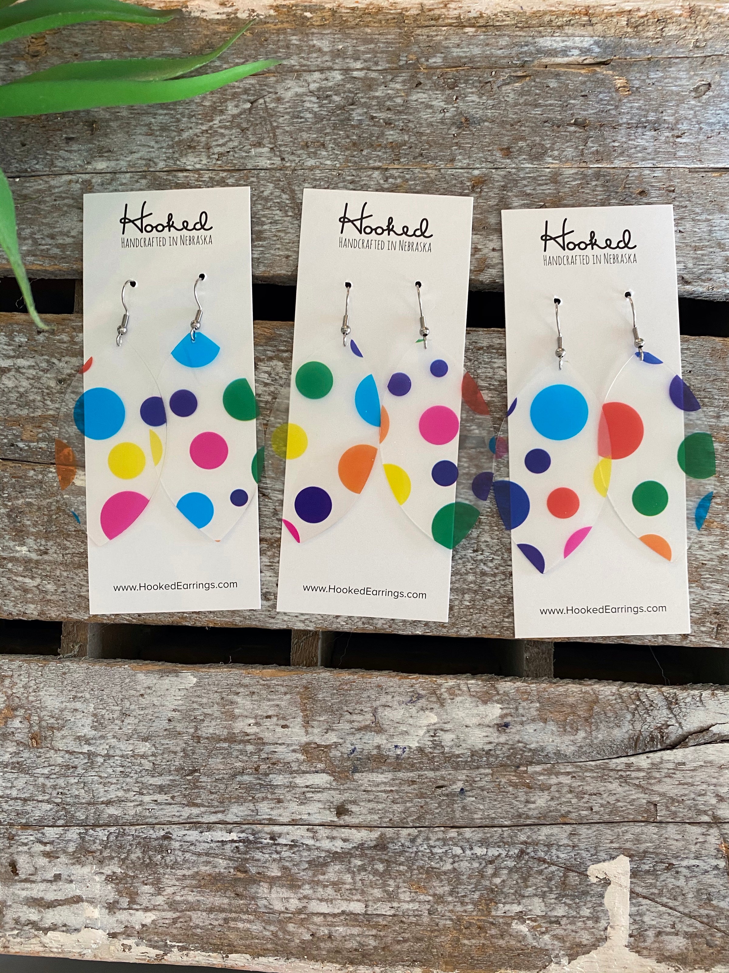 Clearly Rainbow Dot Pool Earrings