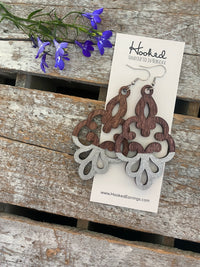 Wooden Deluxe Cutout Earrings - Large/XL Filigree