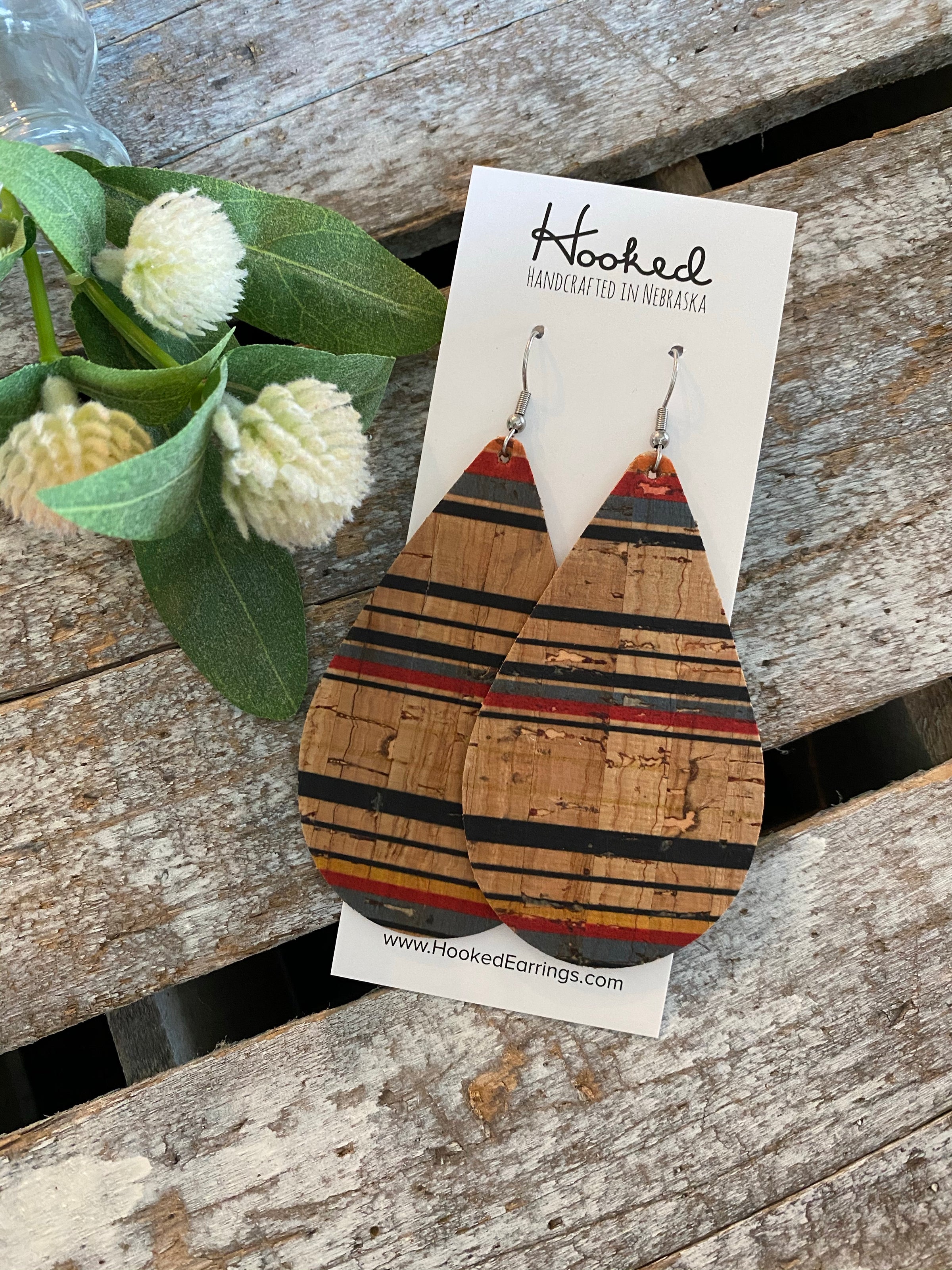 Bayadere Stripe Cork Teardrops - XL
