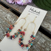 Beaded Boho Oval Hoop Earrings - Sunset