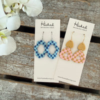 Blue Sky Checkered Earrings