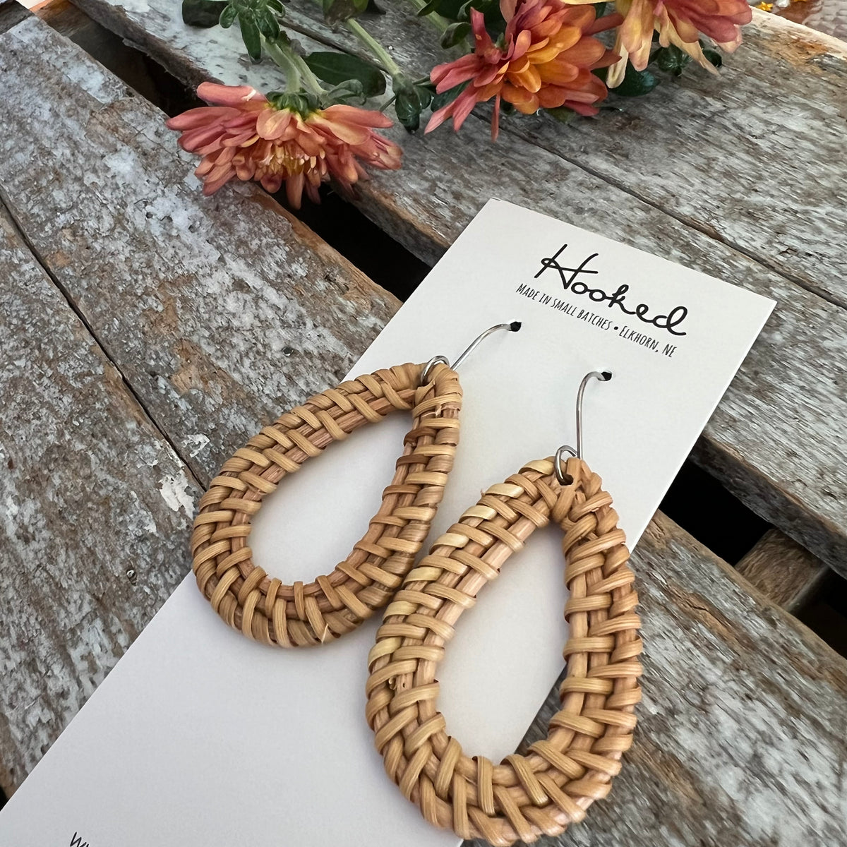 Rattan Teardrop Earrings