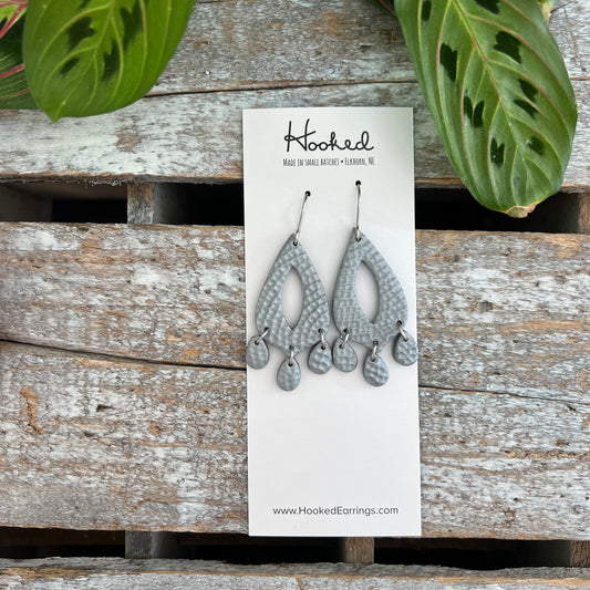 Hammered Silver Chandelier Earrings