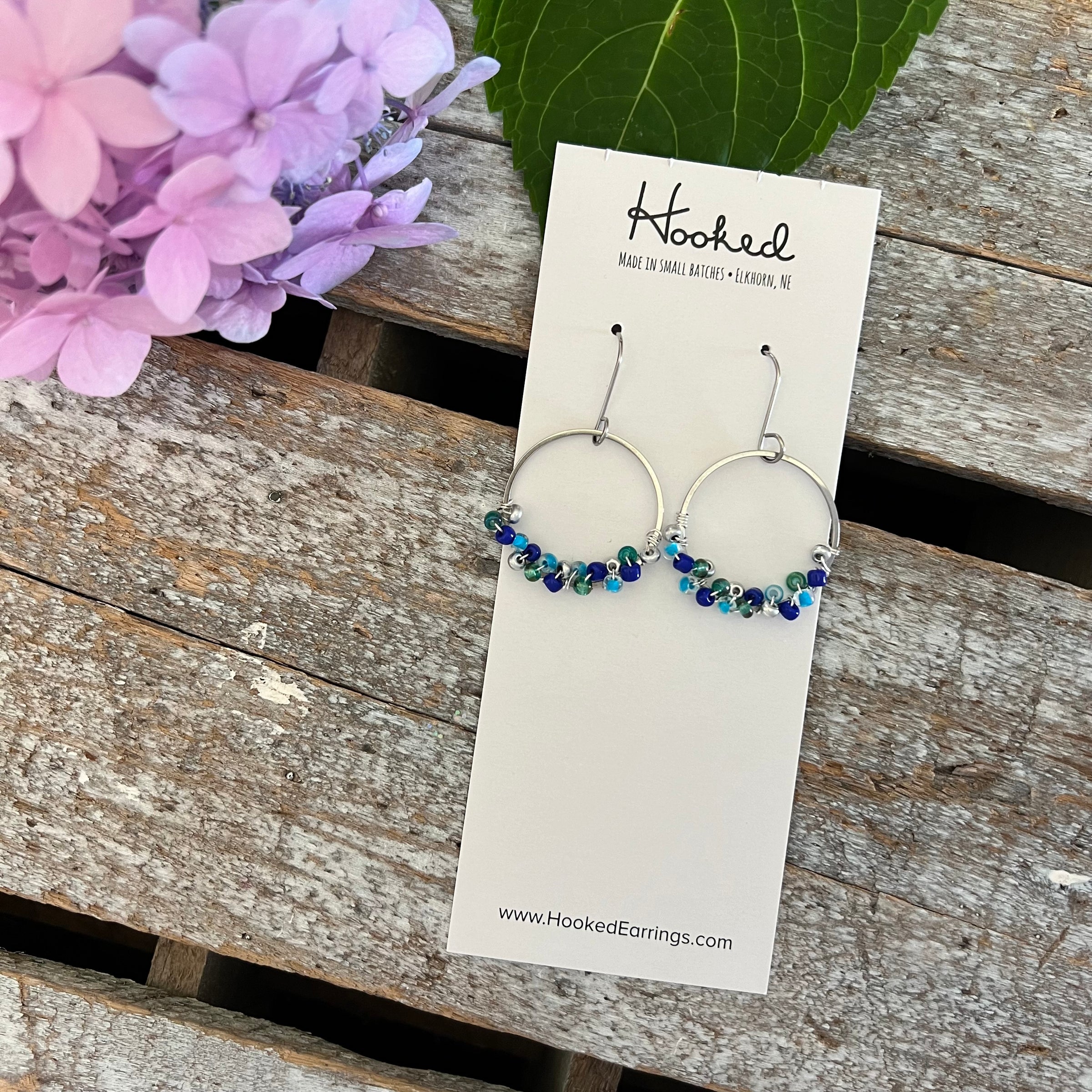 Beaded Hoop Dangle Earrings Oceanic – Hooked, LLC
