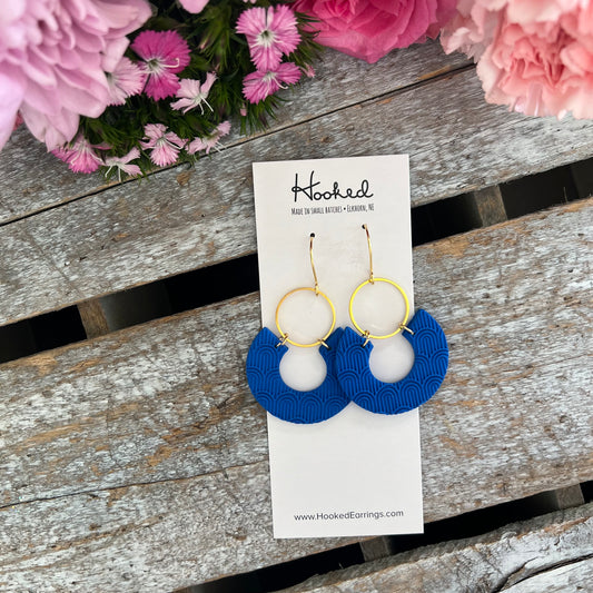 Bright Blue and Golden Loops - Medium