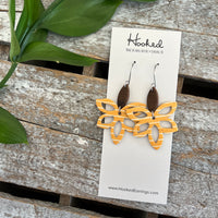Sunshine Stripe Orchid Cutout Earrings