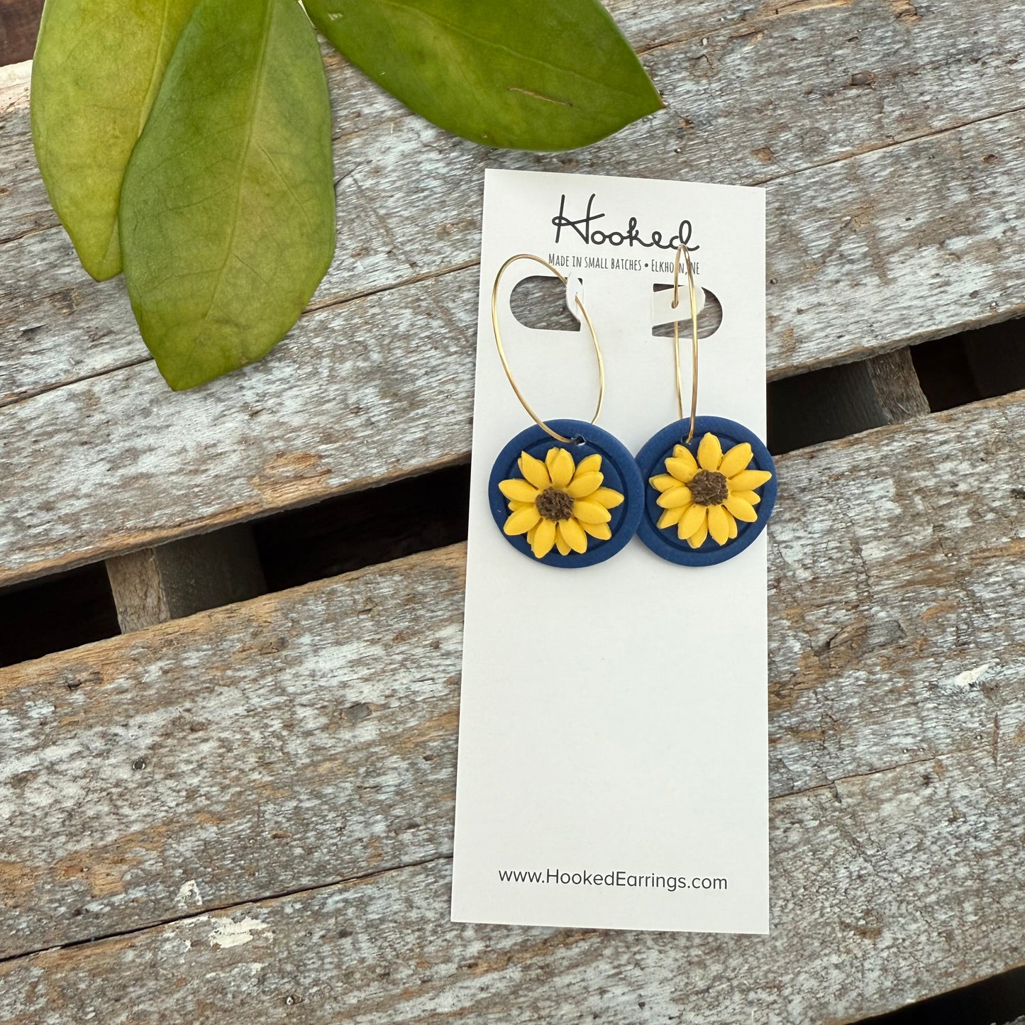 Sunflower Blue Dangle Earrings