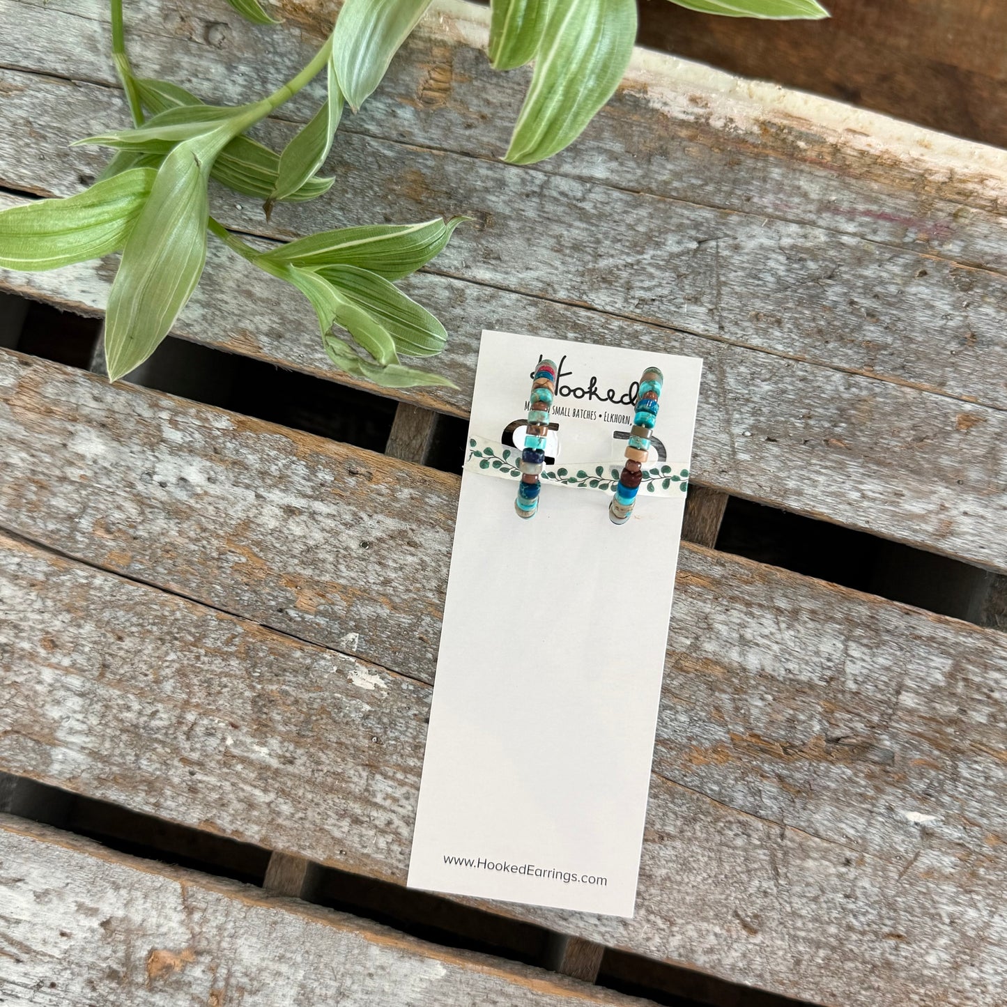 Beaded Hoop Earrings - Hidden Lagoon