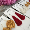 Sweater Earrings in Variegated Red  - Small and Medium